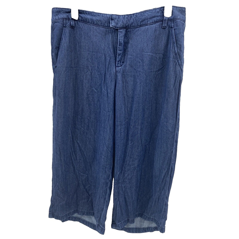NYDJ Women's Cropped Wide-Leg Jeans - Indigo Blue. W14
